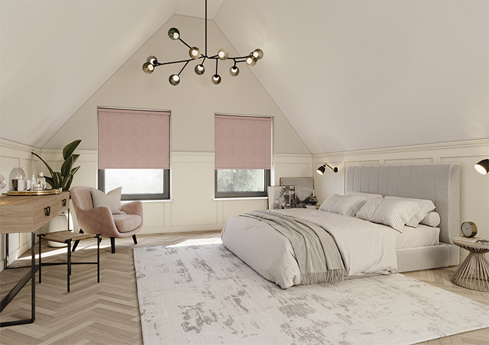 Flori Faux Suede (Blackout), Tickled Pink - Roller Blind - Image 7
